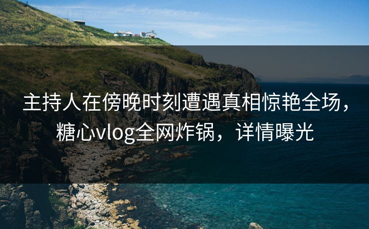 主持人在傍晚时刻遭遇真相惊艳全场，糖心vlog全网炸锅，详情曝光