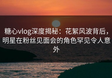 糖心vlog深度揭秘：花絮风波背后，明星在粉丝见面会的角色罕见令人意外