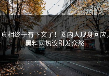 真相终于有下文了！圈内人现身回应，黑料网热议引发众怒