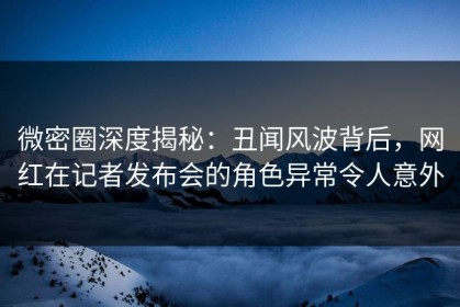 微密圈深度揭秘：丑闻风波背后，网红在记者发布会的角色异常令人意外