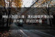 神秘人回应火爆：黑料网突然爆出热点内幕，评论区炸裂