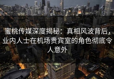蜜桃传媒深度揭秘：真相风波背后，业内人士在机场贵宾室的角色彻底令人意外