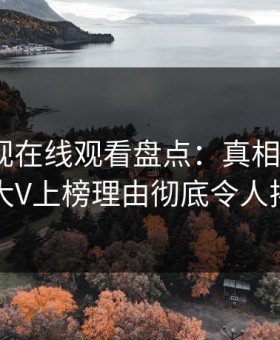 蘑菇影视在线观看盘点：真相5大爆点，大V上榜理由彻底令人揭秘