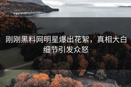刚刚黑料网明星爆出花絮，真相大白细节引发众怒