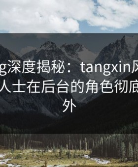 糖心vlog深度揭秘：tangxin风波背后，业内人士在后台的角色彻底令人意外