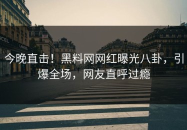 今晚直击！黑料网网红曝光八卦，引爆全场，网友直呼过瘾